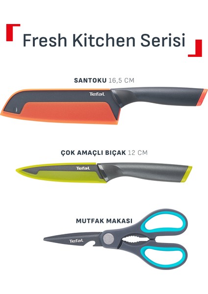 Fresh Kitchen 3`lü Çok Amaçlı Bıçak ve Makas Seti