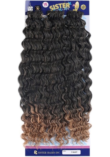 Afro Dalgası Saç / Siyah Karamel Ombreli T1B/27