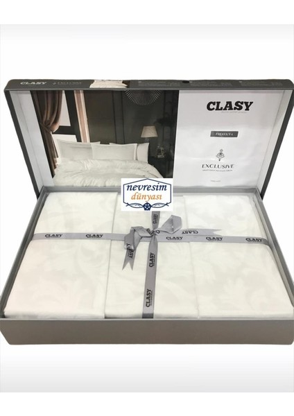 Exclusive Jakarlı Çift Kişilik Pamuk Saten Nev Takımı Pavaya V1 Beyaz modelleri