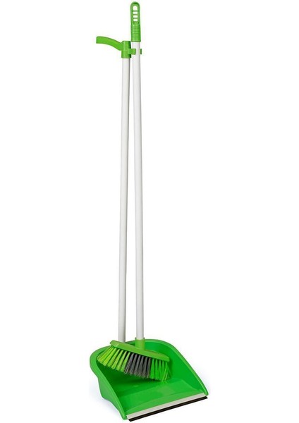 Yeşil Çok Amaçlı Hazneli Saplı Süpürge Seti