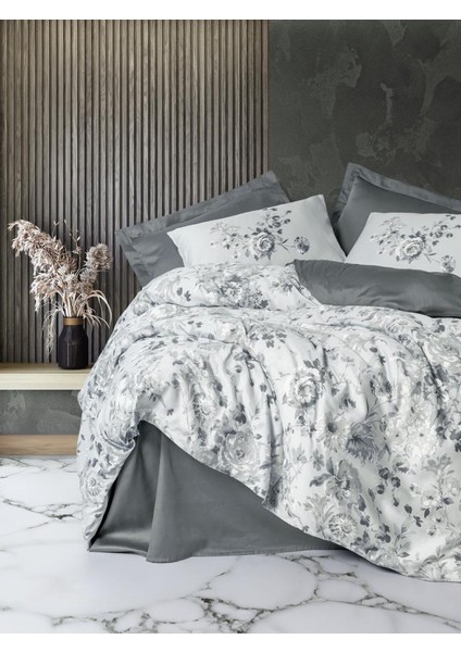 Moale Gri Saten Nev Takımı Çift Kişilik