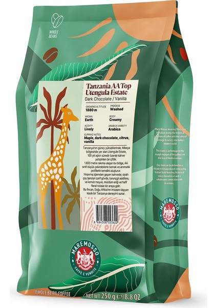 Tanzania Aa Top Utengula Estate Yöresel Filtre Kahve 250 gr