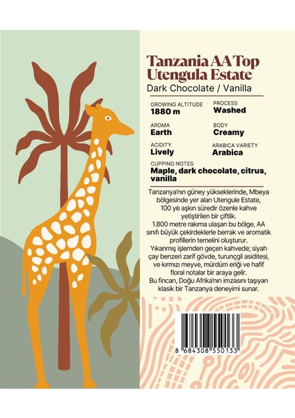 Tanzania Aa Top Utengula Estate Yöresel Filtre Kahve 250 gr fiyatları