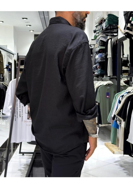 Müslin Kumaş Basic Düğmeli Erkek Gömlek