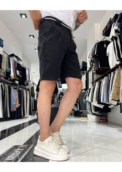 Modal Kemer Detaylı Erkek Şort modelleri