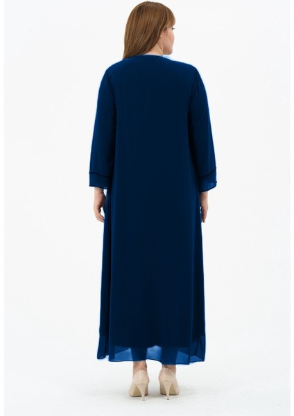 Nilhan Büyük Beden Şifon Kumaş Flok Baskılı Anne Abiye Elbise fiyatları