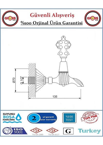 Osmanlı Musluğu - Antik Hamam Çeşmesi - %100 Prinç - Altın Sarısı modelleri