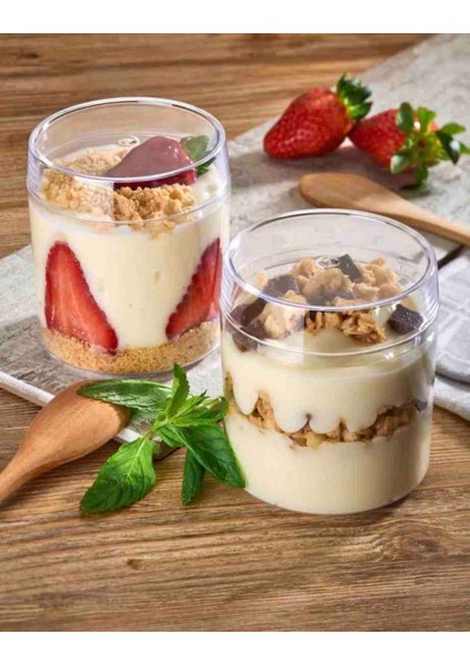 Magnolya Kasesi Tatlı Salata Sunum Kabı Kristal Mika Kullan At 300CC Sert Plastik 100 Adet Kap+Kapak fiyatları