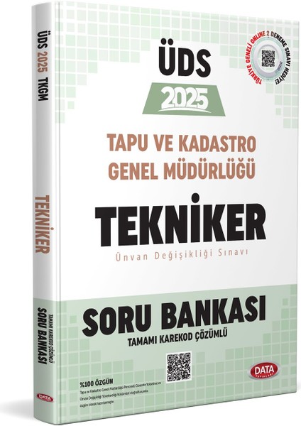 Data 2025 Tapu ve Kadastro Genel Müdürlüğü Uds Tekniker Soru Bankası Karekod Çözümlü Data Yayınları