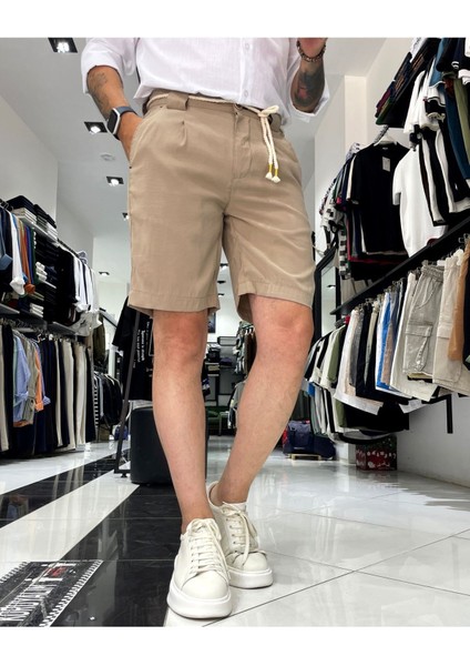 Modal Kemer Detaylı Erkek Şort