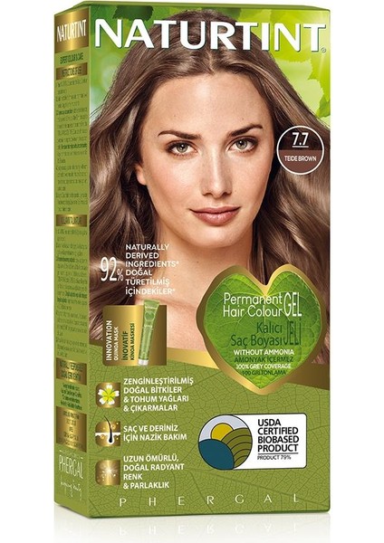 7.7 Doğal Teide Kahvesi Doğal Saç Boyası 170ML