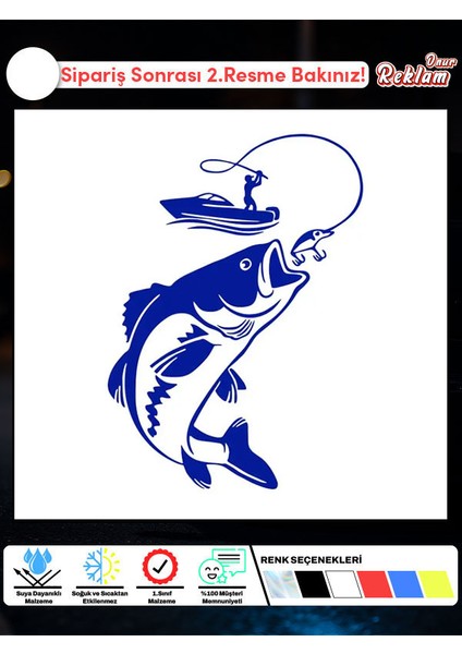 Balık Avı Temalı Araç Sticker – Hobi Stickerı (15X22 Cm)