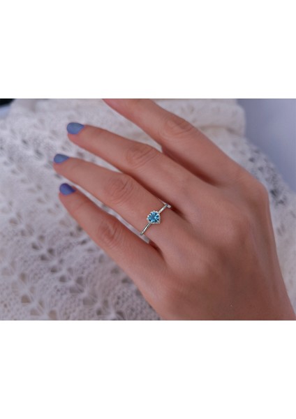 ve Kalp Mavi Topaz Taşlı Amare Yüzük 0417R0338 fırsatları