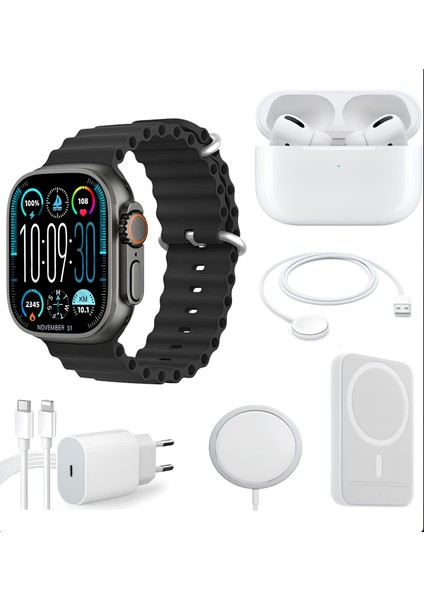 X8 6'lı Teknoloji Seti Akıllı Saat Bluetooth Kulaklık,powerbank, Kablosuz Şarj ve Şarj Adaptörü fırsatları