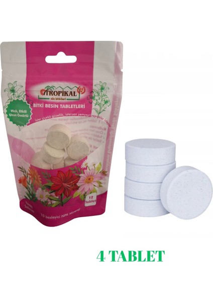 Tropikal Bitki Besin Tableti 4 Adet