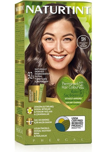 5N Açık Kestane Doğal Saç Boyası 170ML