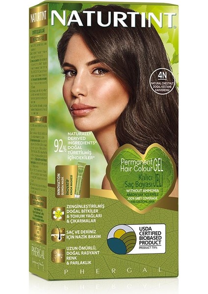 4N Doğal Kestane Doğal Saç Boyası 170ML