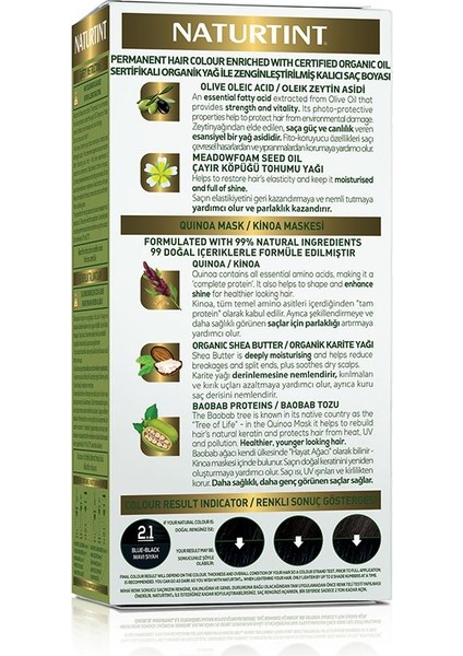 2.1 Mavi Siyah Doğal Saç Boyası 170ML fırsatları