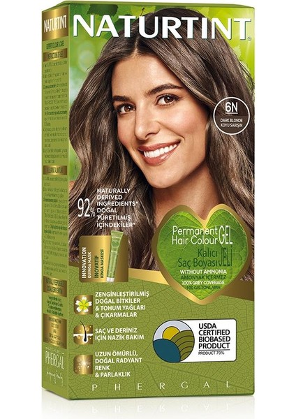 6N Koyu Sarı Doğal Saç Boyası 170ML