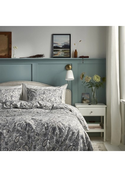 Rodgersıa Nevresim Seti 240 x 220 cm Çift Kişilik 2’li Yastık Kılıfı Ile Gri Beyaz Takım fiyatları