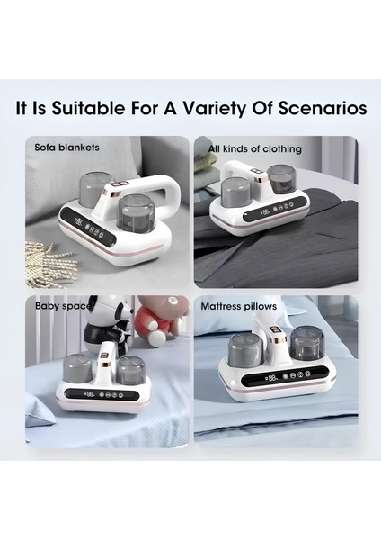 Güçlü Emiş El Süpürgesi Akar Temizleyıcı Şarjlı Dijital Göstergeli Hepa Filtre Koltuk Yatak 16000PA