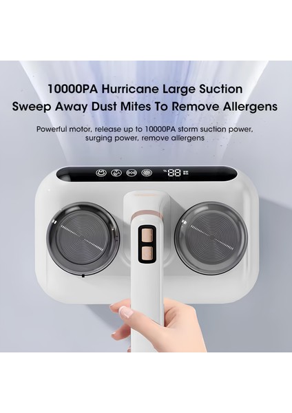 Güçlü Emiş El Süpürgesi Akar Temizleyıcı Şarjlı Dijital Göstergeli Hepa Filtre Koltuk Yatak 16000PA