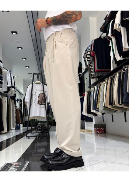 Baggy Fit Pile Detaylı Erkek Pantolon indirimleri