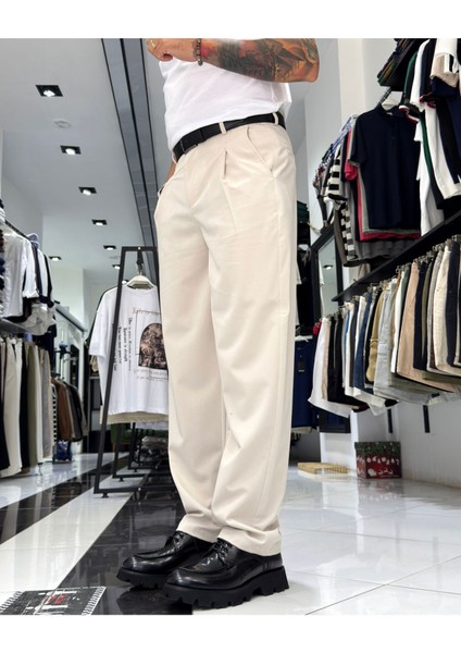 Baggy Fit Pile Detaylı Erkek Pantolon