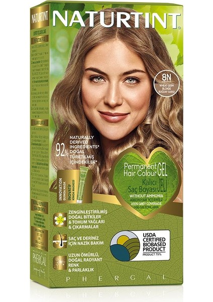 8N Buğday sarısı Doğal Saç Boyası 170ML