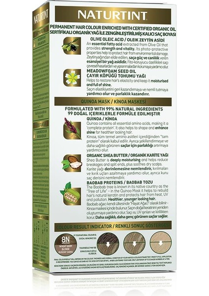 8N Buğday sarısı Doğal Saç Boyası 170ML modelleri