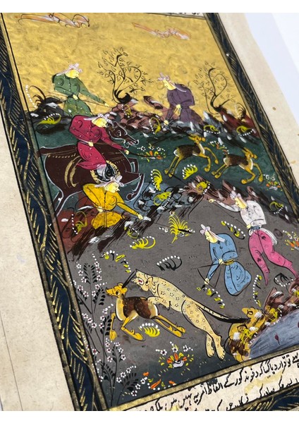 Atlıların Sessiz Anlaşması Adlı El Yapımı Minyatür Resim 27,5X17,5 cm modelleri