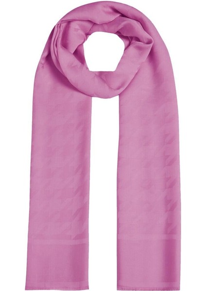 Dört Mevsim Kazayağı Desenli Monogram Şal 04390-ŞEKER Pembesi modelleri