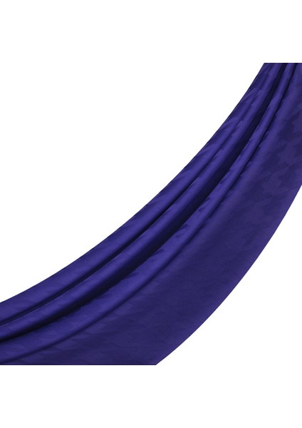 Dört Mevsim Kazayağı Desenli Monogram Şal 04390-SAKS Mavisi