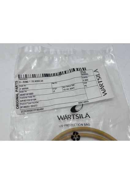 Sulzer RTA62U Dizel Makine Conta 72,62X3,53 mm (2 Adet) modelleri