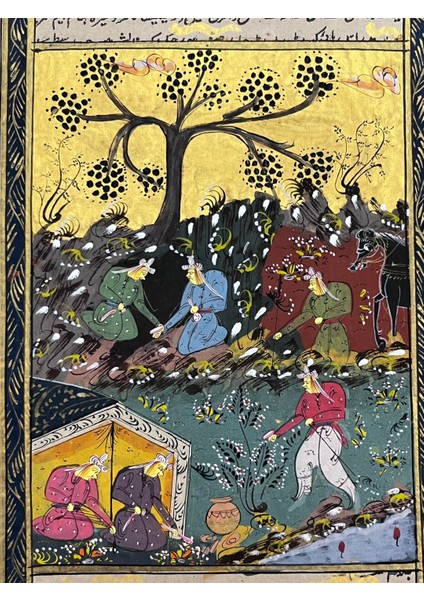 Saray Süvarilerinin Bahar Merasimi Adlı El Yapımı Minyatür Resim 28X18 cm fiyatları