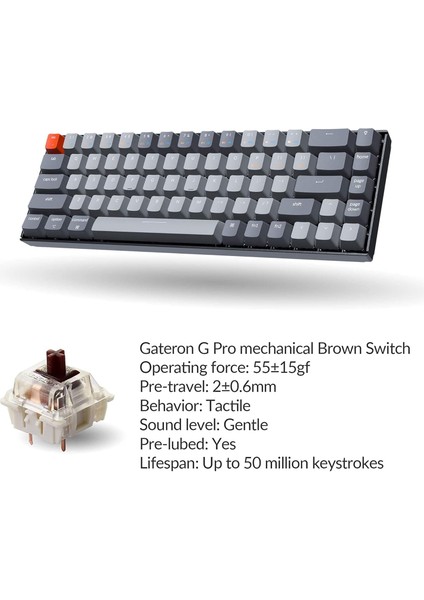 K6 Wireless Mekanik Klavye BEYAZ