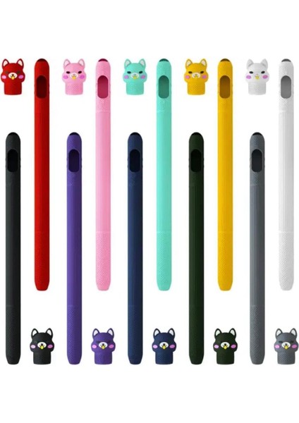 Apple Pencil Pro / 2.Nesil Uyumlu Koruyucu Silikon Kılıf Kaydırmaz Sevimli Kedi Figürlü (KALEM DEĞİLDİR!) modelleri