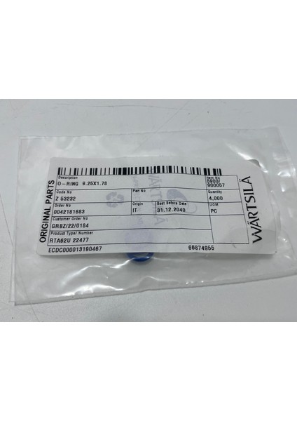 Sulzer RTA62U Dizel Makine Conta 9,25X1,78 mm (4 Adet) modelleri