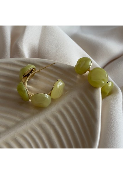 Yeşil Halka Bubble Küpe