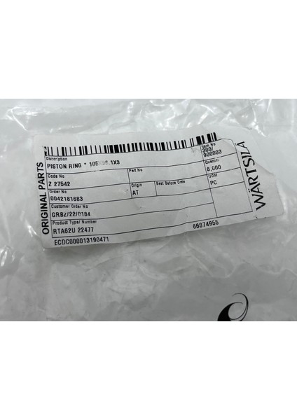 Sulzer RTA62U Dizel Makine Piston Segmanı 105X96.1X3 (8 Adet) indirimleri