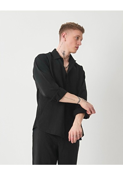 Oversize Saten Dokulu Erkek Gömlek modelleri