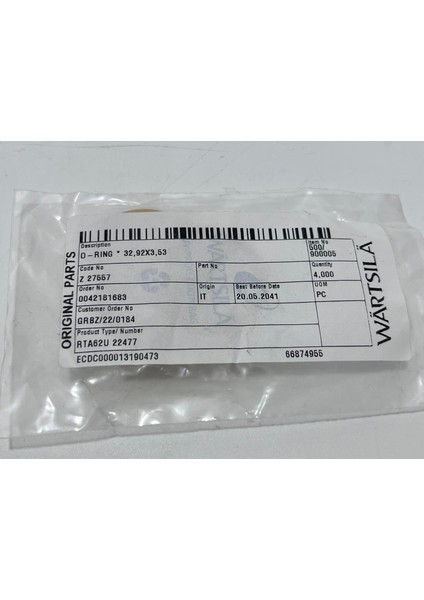 Sulzer RTA62U Dizel Makine Conta 32,92X3,53 mm (4 Adet) modelleri