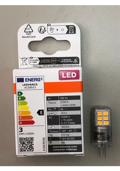 3 Adet G4 LED Lamba 12V 2,2W=300 Lümen 2700 Kelvin Sarı 15,000 Saat 14MMX36MM fiyatları