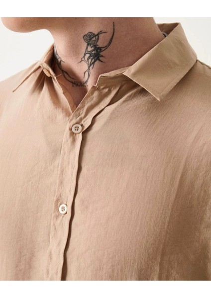 Oversize Saten Dokulu Erkek Gömlek fiyatları