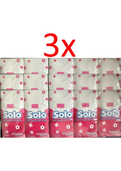 Çiçek Kokulu Cep Mendili 10'lu Paket (3 Adet)