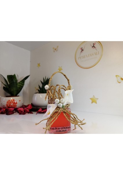 Kare Mantar Kolonya Şişesi Sepetli Söz, Nişan, Düğün, Kına, Nikah,hediyelik -15 Adet