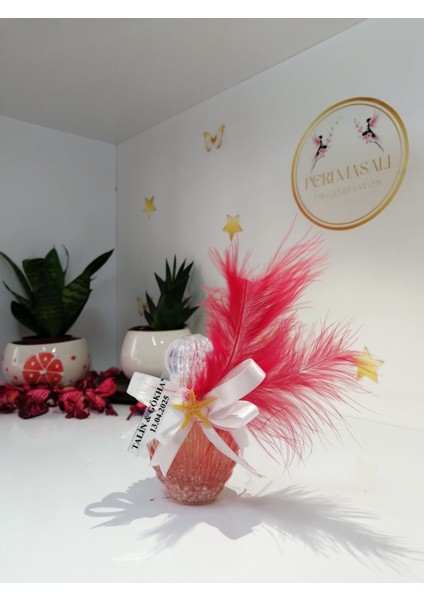 Kırmızı Tüylü Kolonya Şişesi Söz, Nişan, Düğün, Kına, Nikah,hediyelik -15 Adet fiyatları