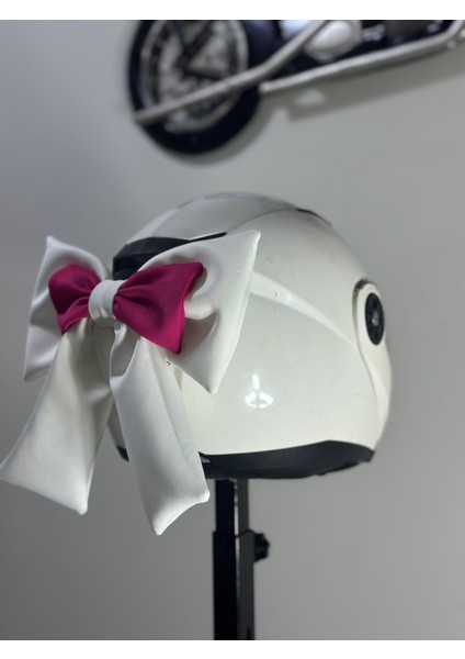 Motor & Motosiklet Beyaz Pembe Çift Fiyonk Kask Aksesuarı Kask Dış Aksesuar fiyatları