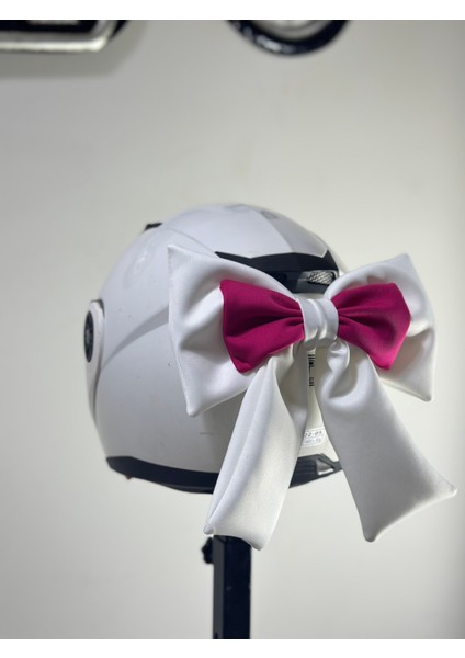 Motor & Motosiklet Beyaz Pembe Çift Fiyonk Kask Aksesuarı Kask Dış Aksesuar fırsatları