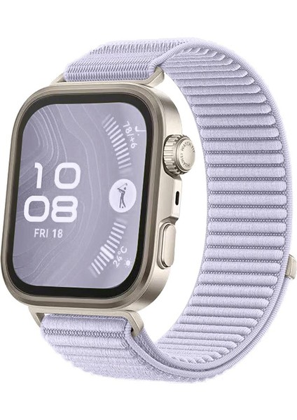 Huawei Watch Fit 4 / Watch Fit 4 Pro Uyumlu Spor Loop Kordon Hasır Örgü Kayış Cırt Cırtlı Velcro